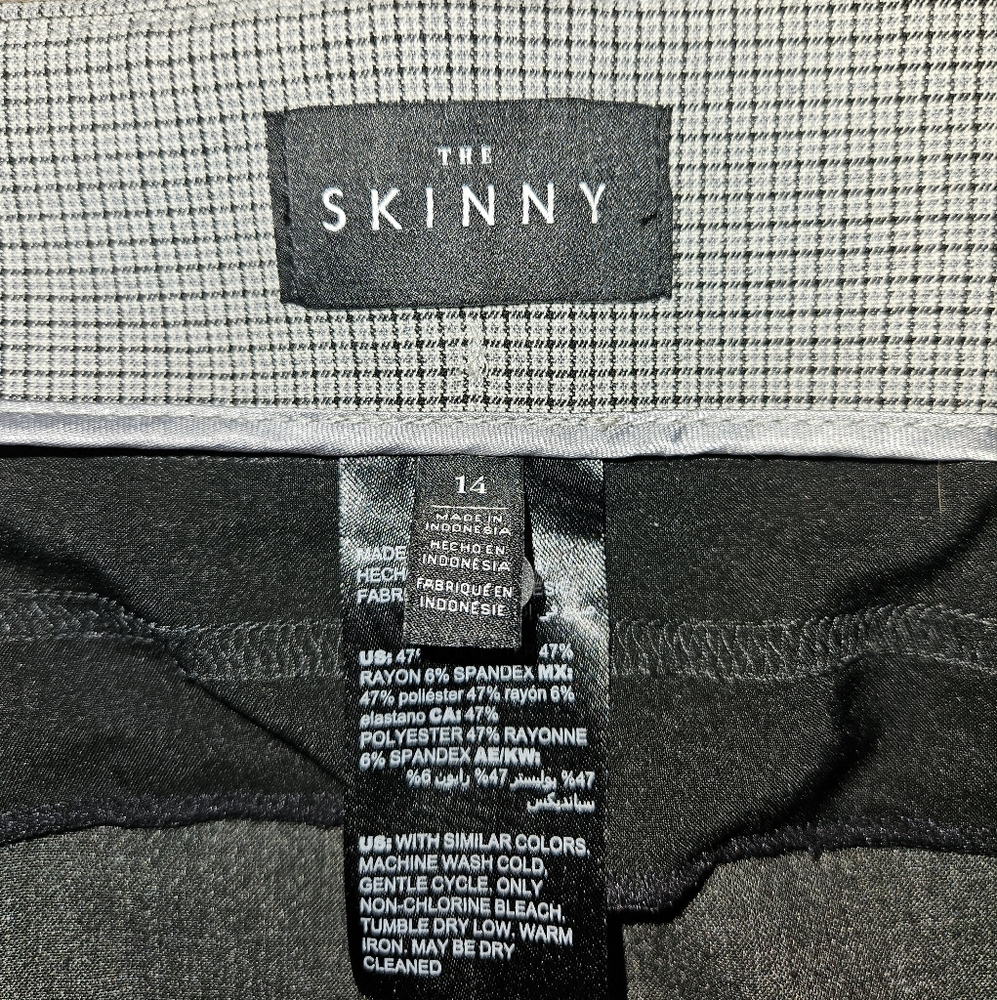 White House Black Market "The Skinny" Checkered Dress Pants - Size 14 - Picture 5 of 7